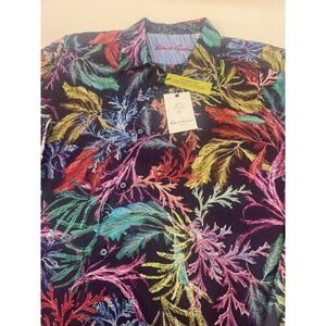 NWT Robert Graham Crown of Thornes Floral Embroidered Glitter Shirt 3XL $298